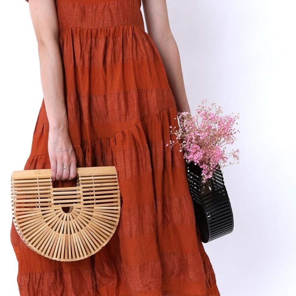 Womens Bamboo Handbag Handmade Tote Bag Size Small